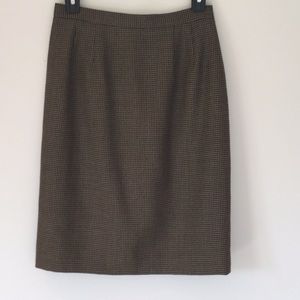 Chelsea Campbell Petite Houndstooth check wool skirt 8P